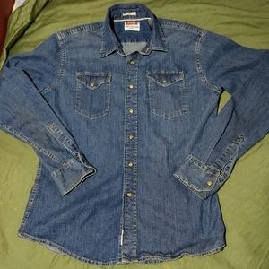 Wrangler Men's Indigo Denim Long Sleeve size M